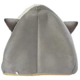 Cat Plush Bed Grey-Sky Blue Back